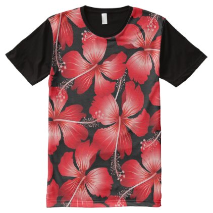 Red hibiscus flowers All-Over-Print shirt