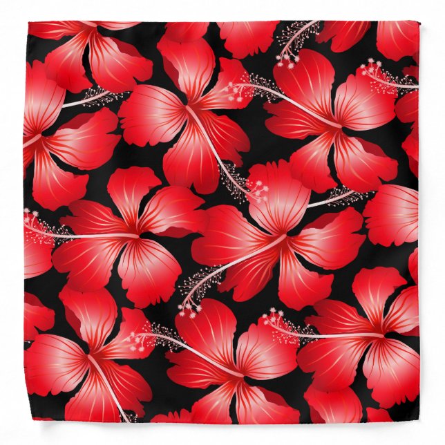 Red hibiscus flowers bandana (Front)