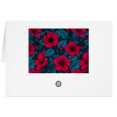 Red hibiscus flowers cards (Back Horizontal)