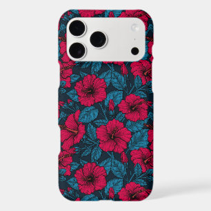 Red hibiscus flowers iPhone 17 pro max case