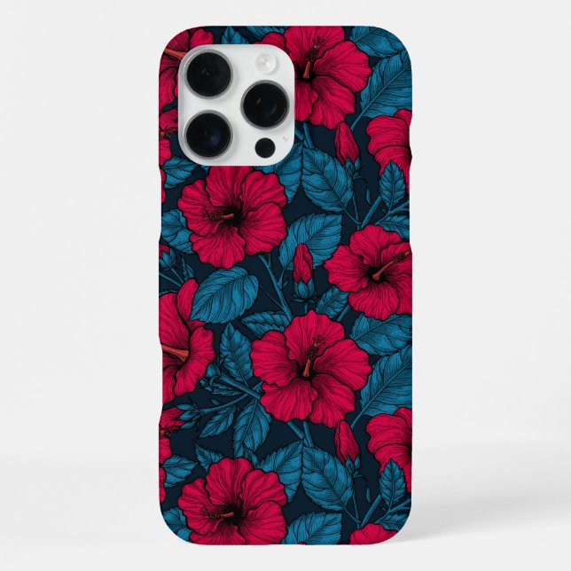 Red hibiscus flowers iphone case (Back)