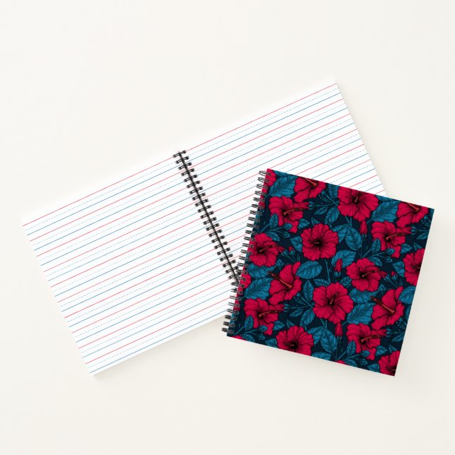 Red hibiscus flowers notebook (Inside)