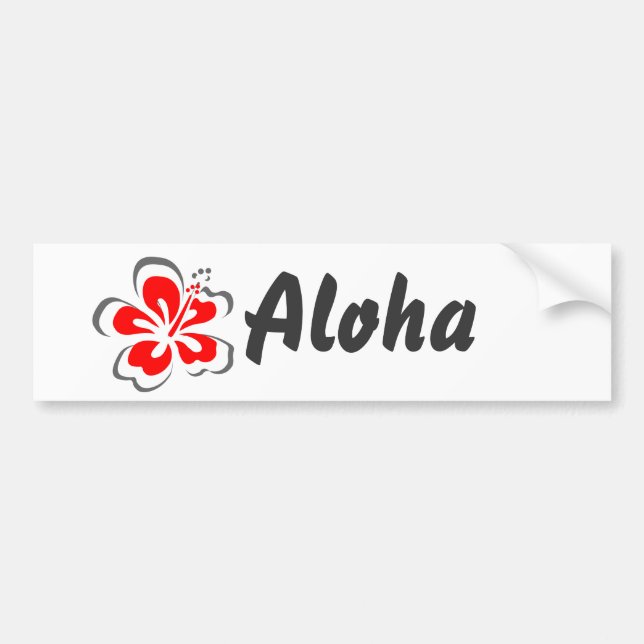 Red hibiscus Hawaii theme gifts Bumper Sticker (Front)