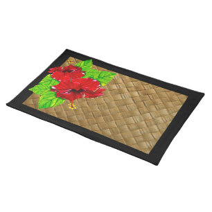 Red Hibiscus Illustration Placemats