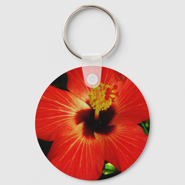Red Hibiscus Keychain (Front)