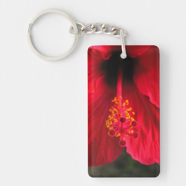 Red hibiscus keychain (Front)