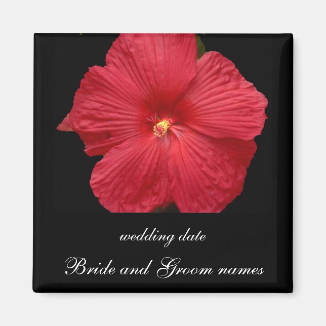 Red Hibiscus Magnet (Front)