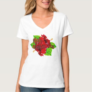 Red Hibiscus Mele Kalikimaka Christmas Shirts