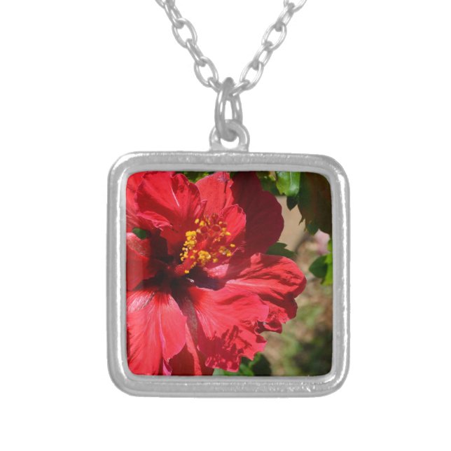 Red Hibiscus Necklace (Front)