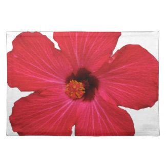 Red hibiscus placemat