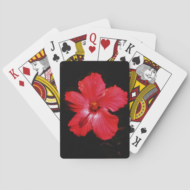 Red Hibiscus Poker Cards (Back)