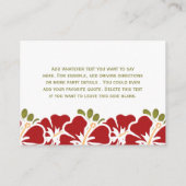 Red Hibiscus Reception Enclosure Cards (Back)