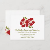Red Hibiscus Reception Enclosure Cards (Front/Back)