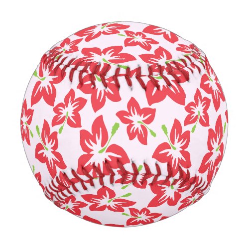 Red Hibiscus Red Flowers Pattern Of Flowers Baseball