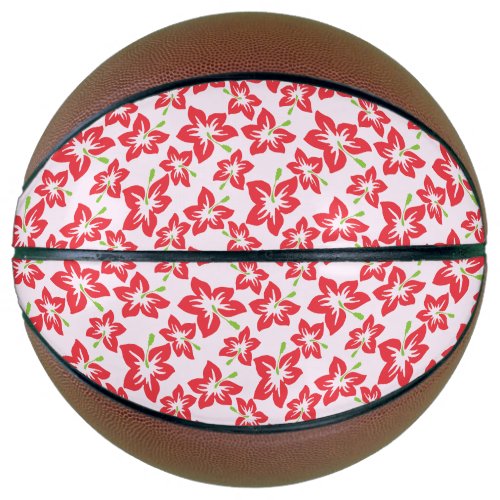 Red Hibiscus Red Flowers Pattern Of Flowers Basketball