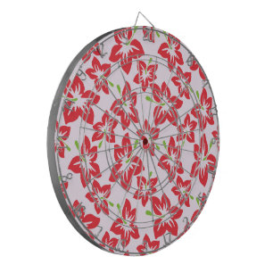 Red Hibiscus, Red Flowers, Pattern Of Flowers Dart Board