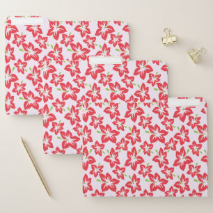 Red Hibiscus, Red Flowers, Pattern Of Flowers File Folder
