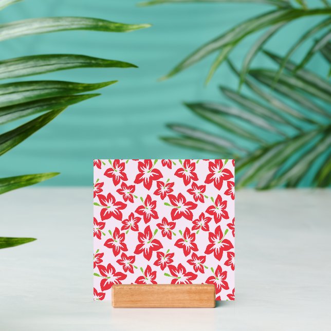 Red Hibiscus, Red Flowers, Pattern Of Flowers Holder (Insitu 2)