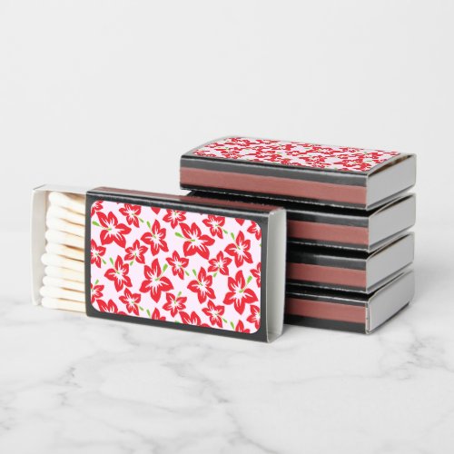 Red Hibiscus Red Flowers Pattern Of Flowers Matchboxes