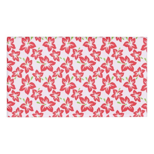 Red Hibiscus Red Flowers Pattern Of Flowers Name Tag