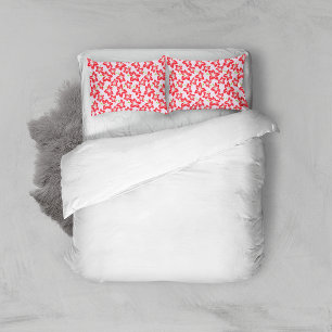 Red Hibiscus, Red Flowers, Pattern Of Flowers Pillow Case