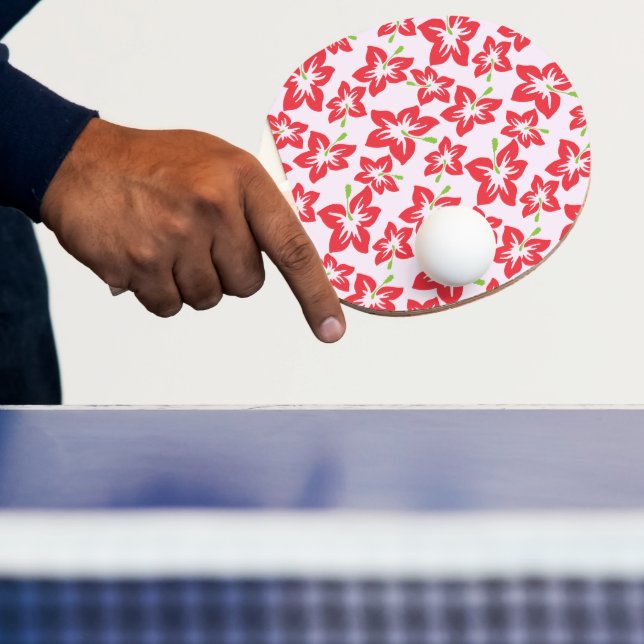 Red Hibiscus, Red Flowers, Pattern Of Flowers Ping Pong Paddle (Insitu)
