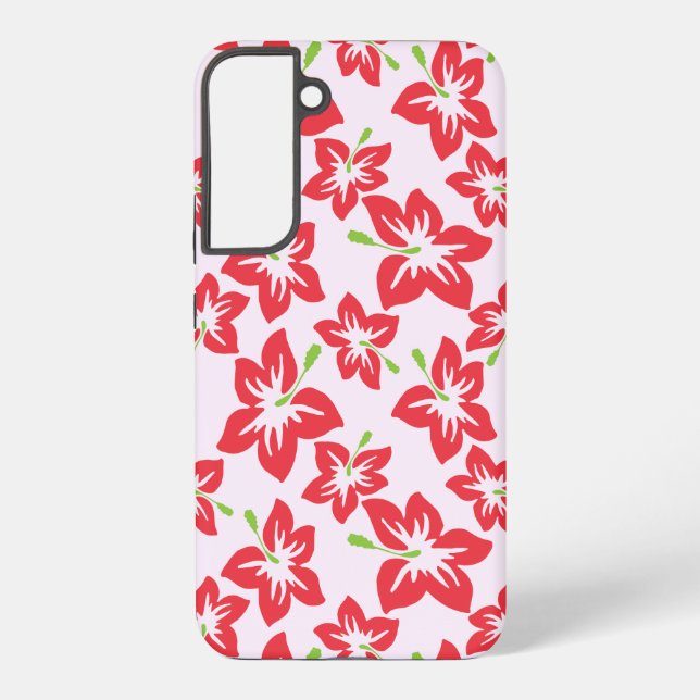 Red Hibiscus, Red Flowers, Pattern Of Flowers Samsung Galaxy Case (Back)