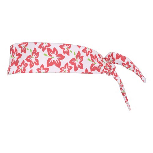 Red Hibiscus Red Flowers Pattern Of Flowers Tie Headband