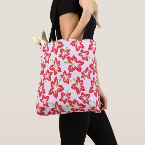 Red Hibiscus Red Flowers Pattern Of Flowers Tote Bag