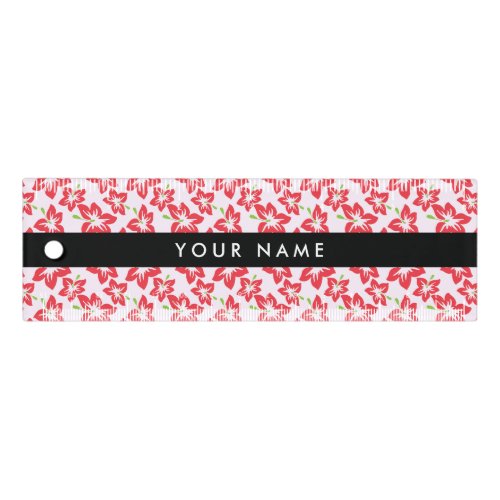 Red Hibiscus Red Flowers Your Name Ruler