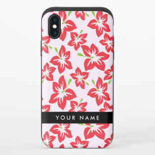 Red Hibiscus, Red Flowers, Your Name iPhone XS Slider Case
