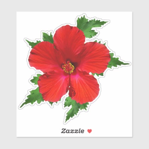 Red Hibiscus Sticker