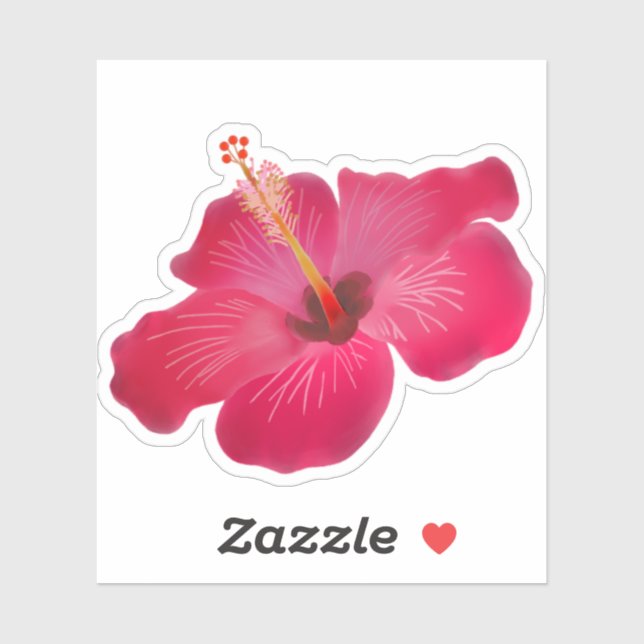 Red Hibiscus  Sticker (Sheet)