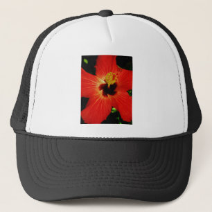 Red Hibiscus Trucker Hat