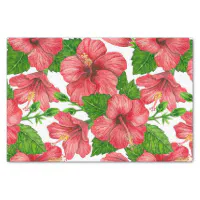 bright red tropical hibiscus flower wrapping paper, Zazzle