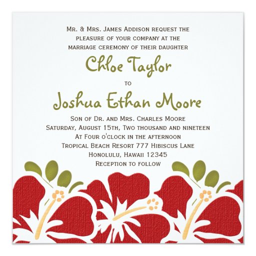 Hibiscus Wedding Invitations 6