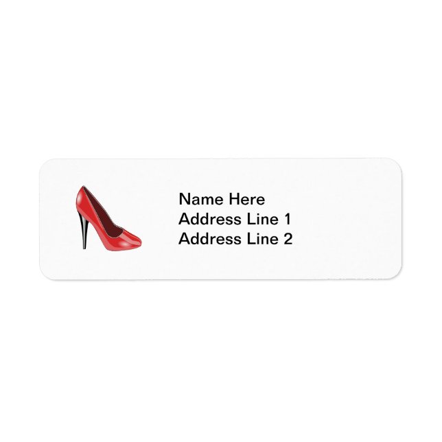 Red High Heel Label (Front)