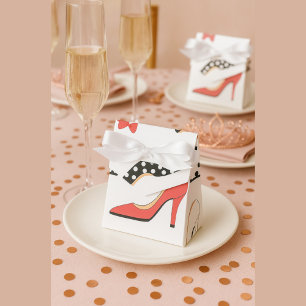 Red High Heel Polka Dot Glam Favor Boxes