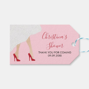 Red High Heel Shoe Bridal Shower Favor Gift Tags