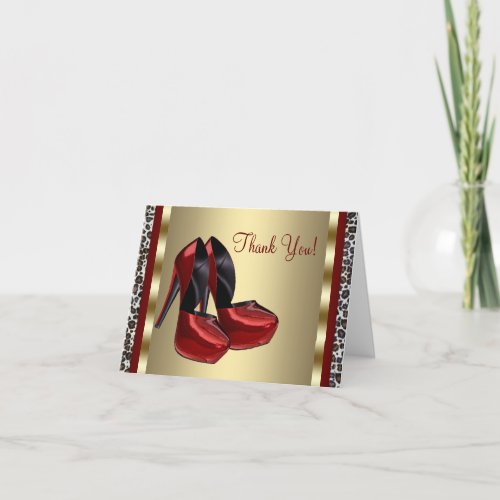 Red High Heel Shoe Thank You Cards