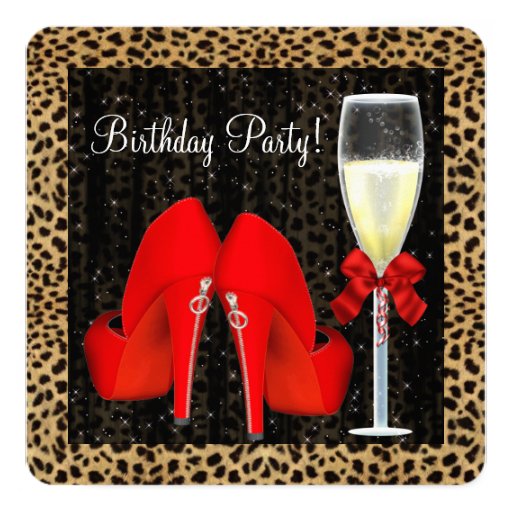 Red High Heel Shoes Birthday Party Card | Zazzle
