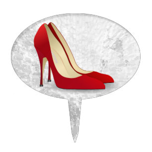 red high heel shoes cake topper