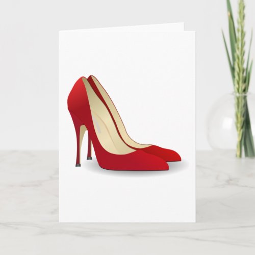 red high heel shoes card