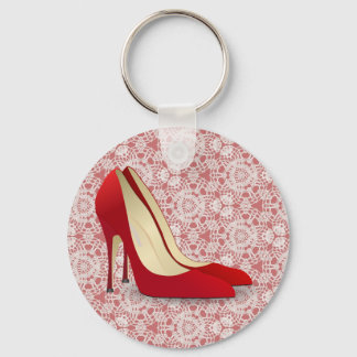 red high heel shoes keychain