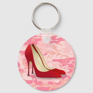 red high heel shoes keychain
