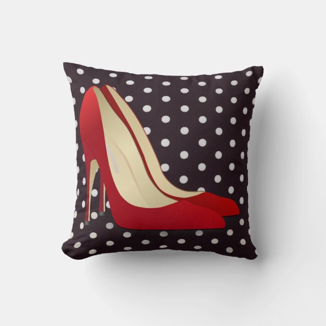 red high heel shoes pillow (Front)