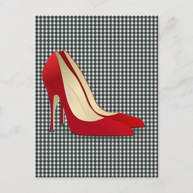 red high heel shoes postcard (Front)