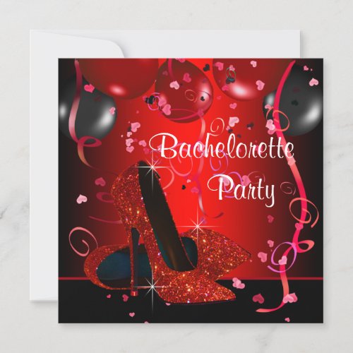 Red High Heel Shoes Red Bachelorette Party Custom Announcements