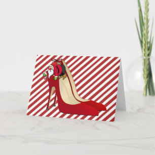 Red High Heel Shoes / Santa Elf Holiday Card