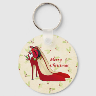 Red High Heel Shoes / Santa Elf Keychain